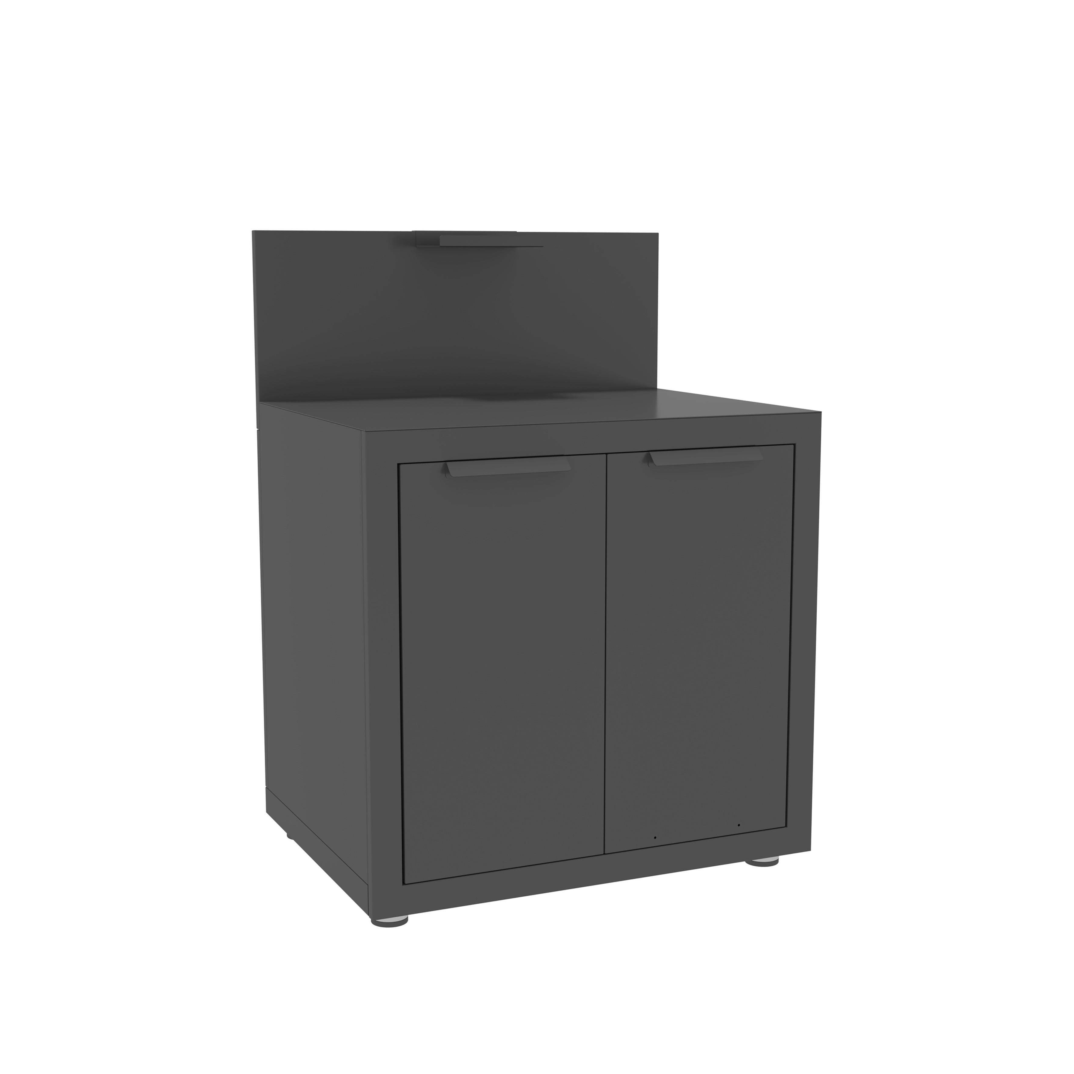 Outdoorküchenunterschrank BBQ Origin, Anthrazit, Stahl - Anthrazit, Basics, Metall (80/110/60cm) - Gardenson