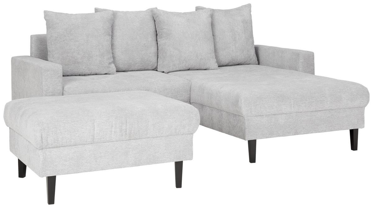 Taburetka BOSTON, sivá, max. 100 kg - čierna/sivá, Konventionell, drevo/textil (93/46/75cm) - Based