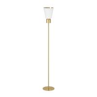 Led-deckenfluter 900378_aglientina - Messingfarben/Weiß, KONVENTIONELL, Textil/Metall (20/170cm) - Eglo