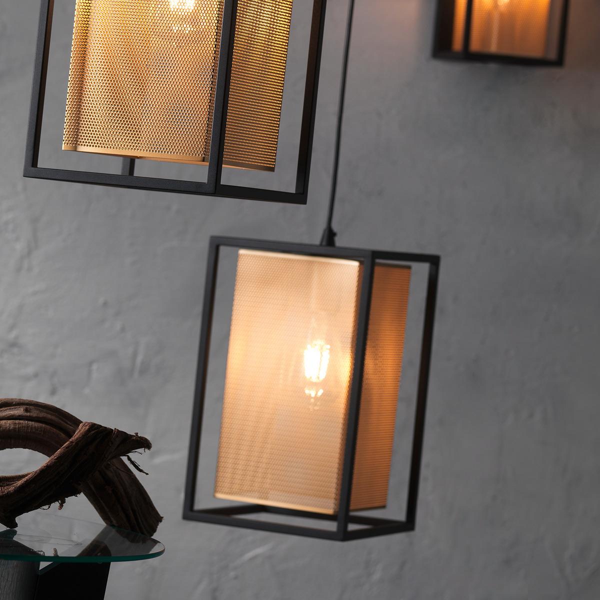 Hängeleuchte 4980/s1 - Goldfarben/Schwarz, Design, Metall (20/20/110cm)