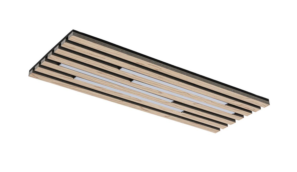 STROPNÍ LED SVÍTIDLO PANI - černá/barvy dubu, Moderní, kov/kompozitní dřevo (72/26,5/5,5cm) - Mömax