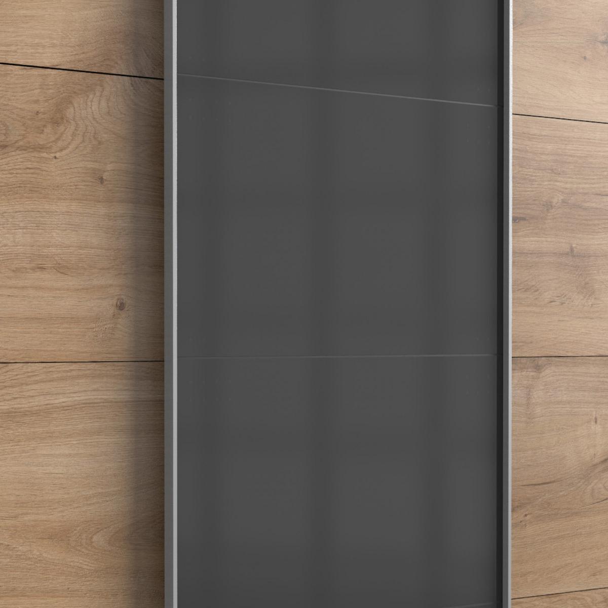 Tolóajtós Szekrény Saigon 270/210 Cm - grafitszürke/tölgyfa színű, Basics, faalapú anyag/Üveg (270/208/64cm) - MID.YOU