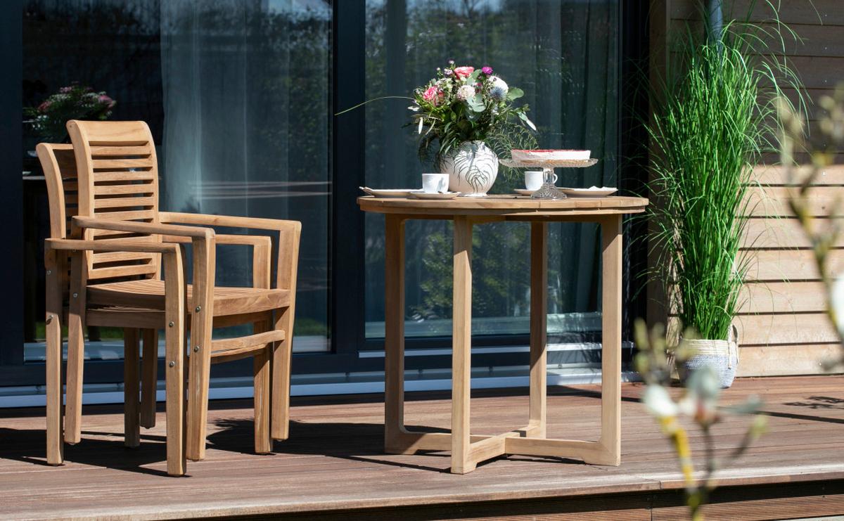 Gartensessel Woodie Stapelsessel Lamelle - Basics, Holz (63/92/52cm) - Gardenson