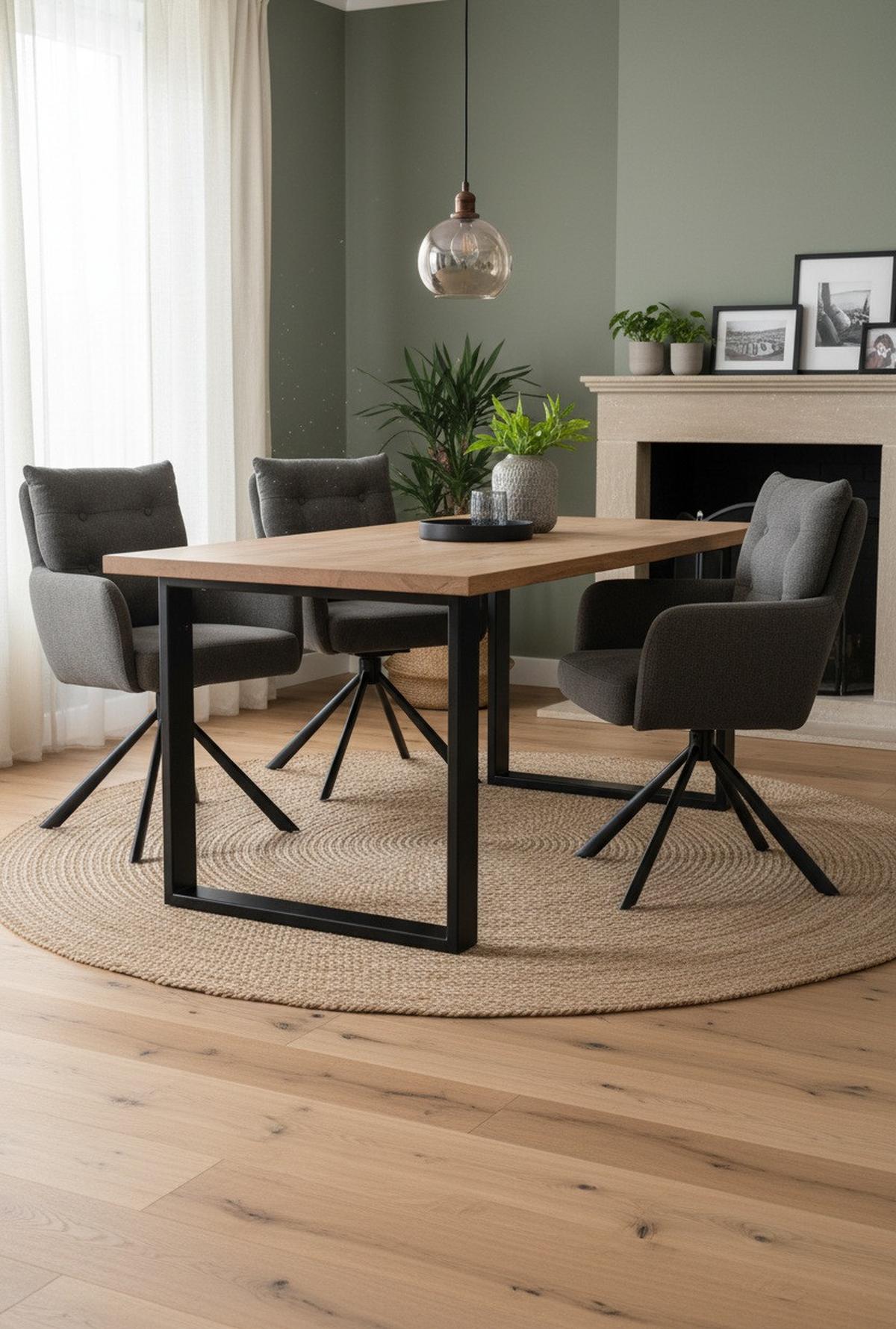 Armlehnstuhl Lina Anthrazit Sitzfl. 180°drehb.,b: 60cm - Dunkelgrau/Anthrazit, KONVENTIONELL, Textil/Metall (60/95/67cm) - MID.YOU