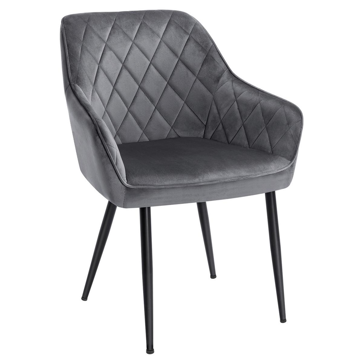 STUHL Grau B: 62,5 cm - Schwarz/Grau, Basics, Holzwerkstoff/Textil (62.5/85/60cm)