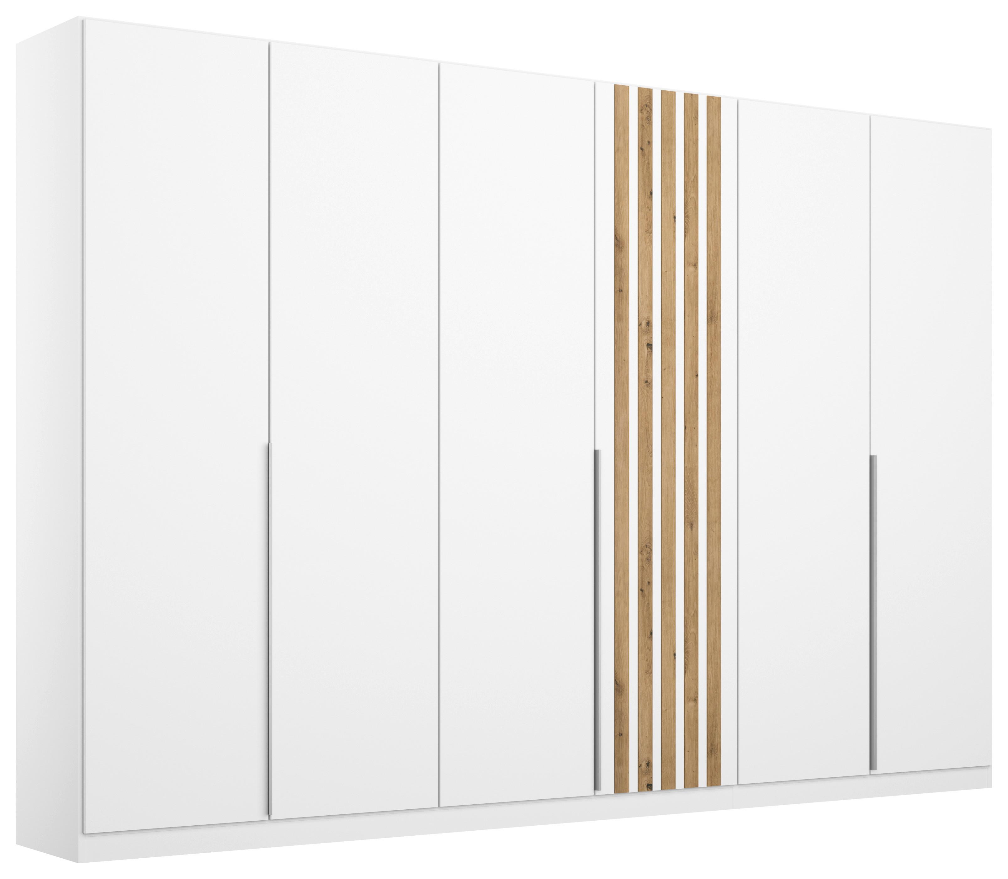 Drehtürenschrank 271 cm Lamella Weiß/Eiche Dekor - Weiß/Eiche Artisan, MODERN, Holzwerkstoff (271/210/54cm) - Rauch Möbel