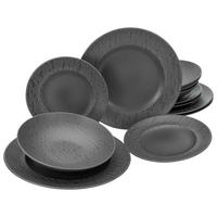 Tafelservice Rondo Keramik 4 Personen Geschirr Set - Schwarz, MODERN, Keramik - Creatable