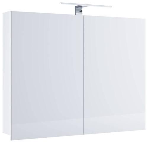 Spiegelschrank Badinos 2-Türig BxHxT: 60x59,2x12 cm - Weiß, MODERN, Glas/Holzwerkstoff (60/59,2/12cm) - MID.YOU