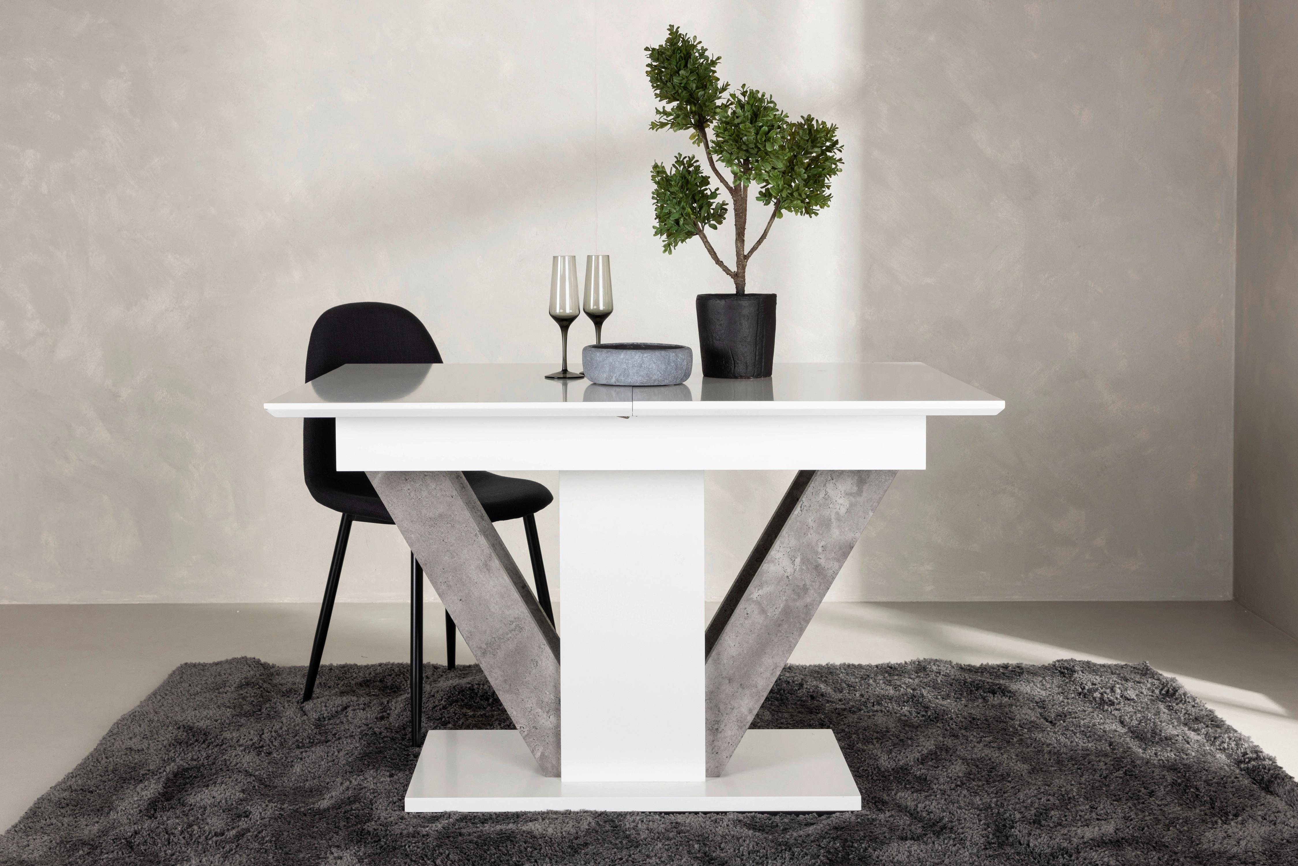 Esstisch Disa - Weiß/Grau, Design, Holz/Holzwerkstoff (120/80/76cm) - Livetastic