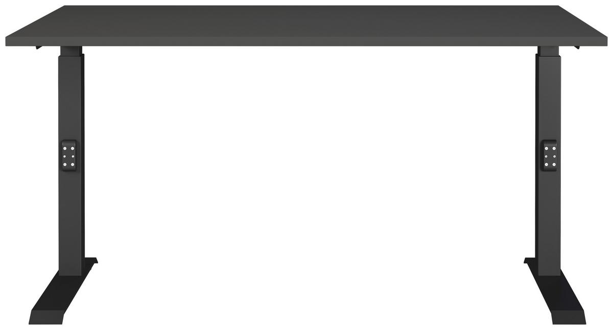 Schreibtisch Schwarz/Graphitfarben L: 140cm - Schwarz/Graphitfarben, MODERN, Holzwerkstoff/Metall (140/80/68-91cm) - Germania