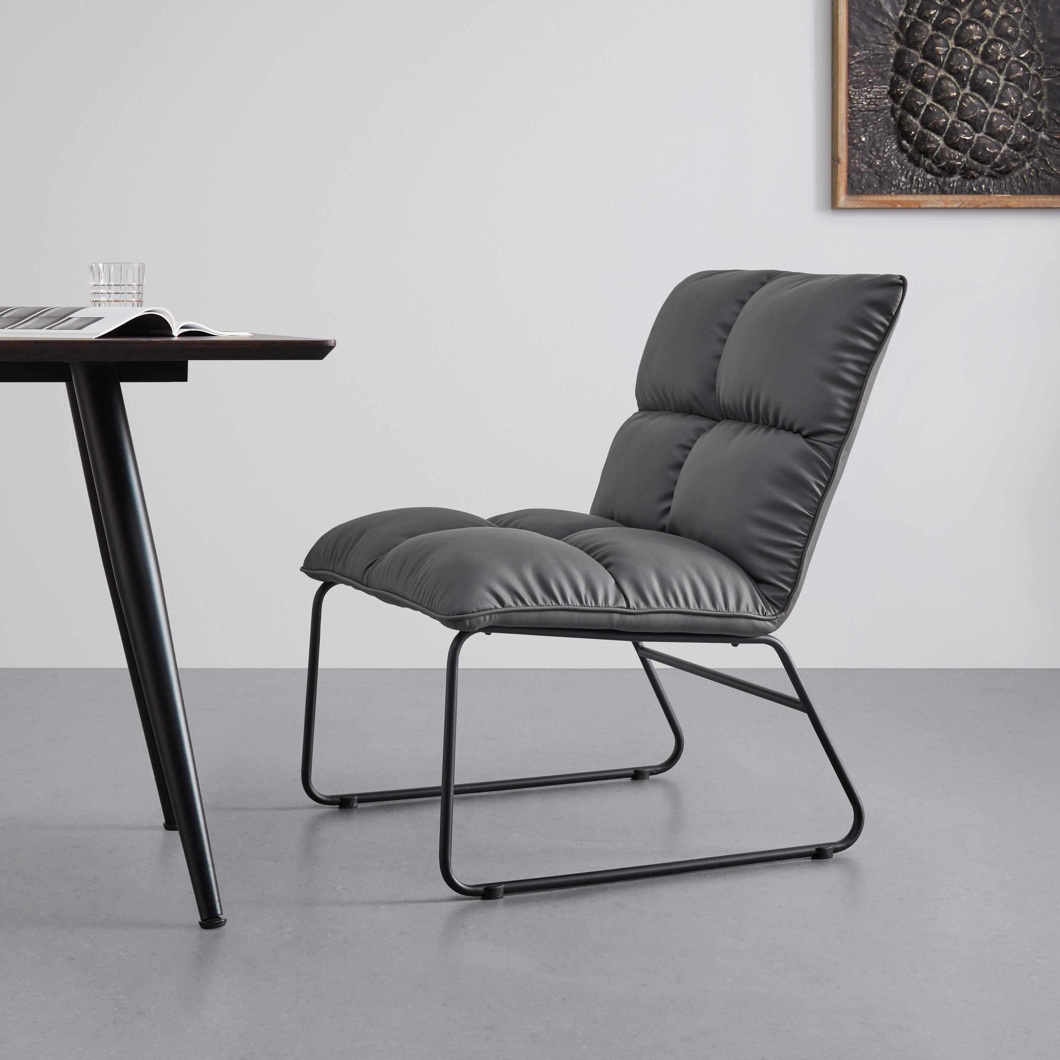 Křeslo Eleina - šedá - šedá/černá, Moderní, kov/textil (71/82/70cm) - Bessagi Home