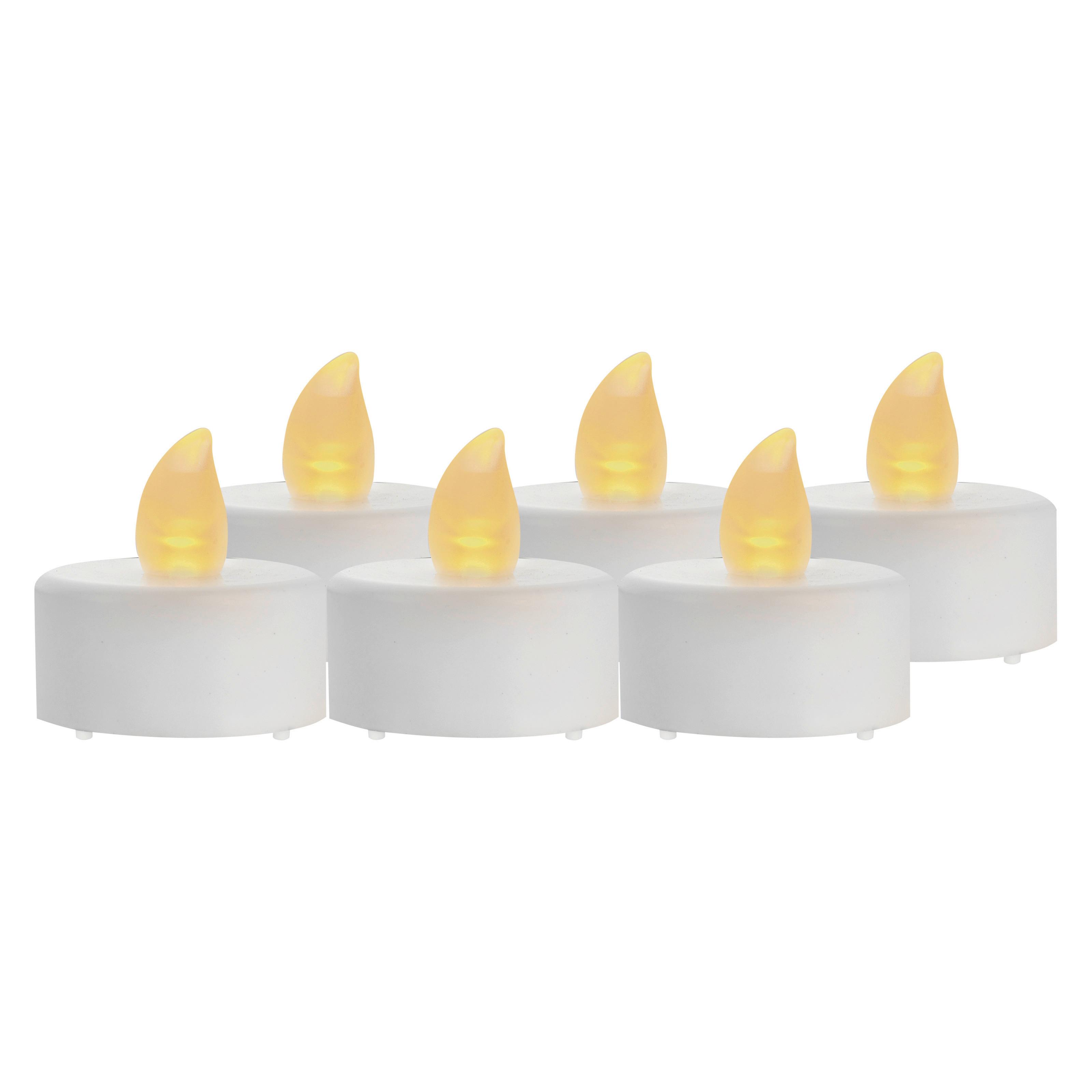 Led Teamécses Szett 6 Darabos - fehér, Basics, műanyag