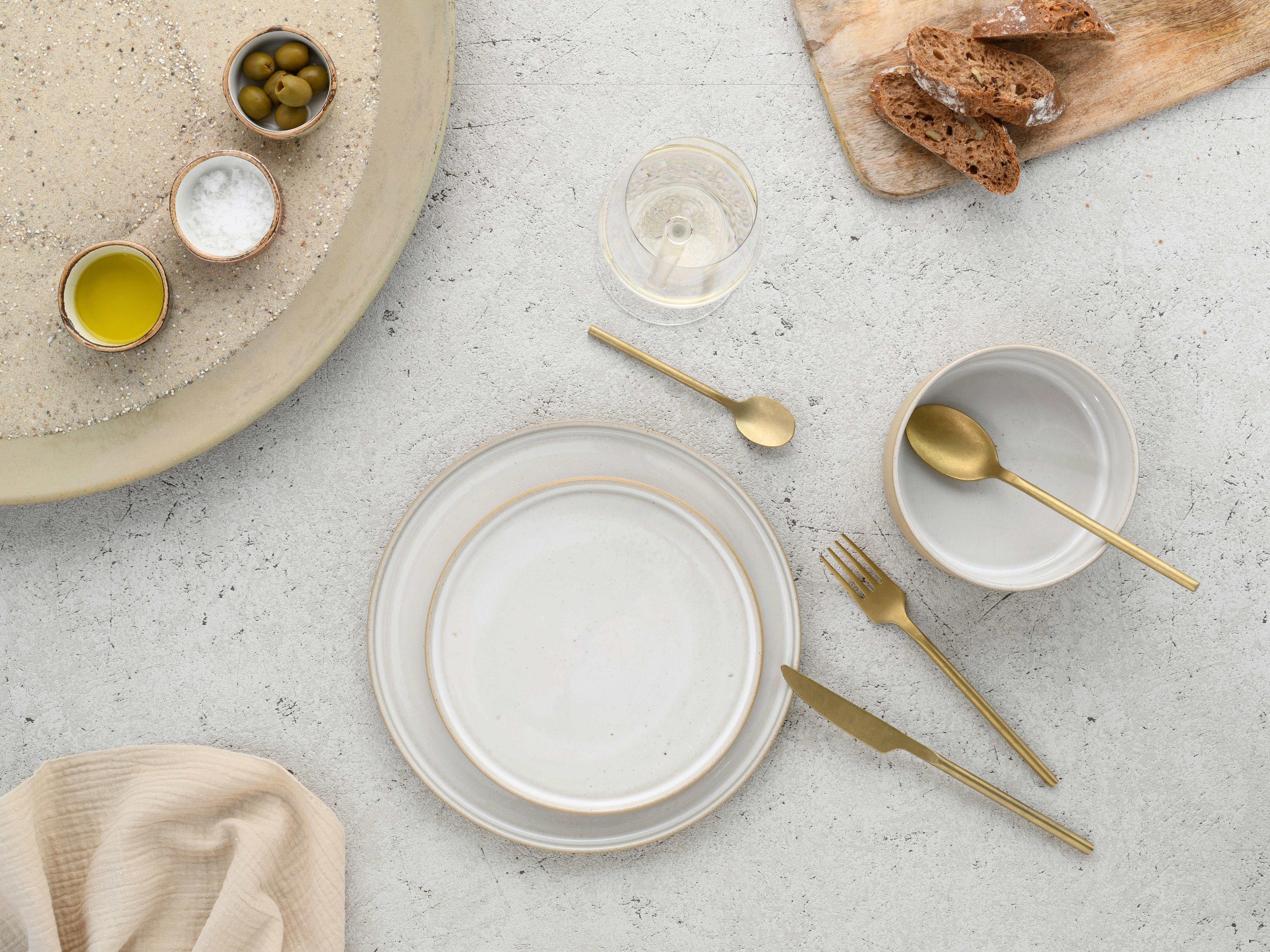 Müslischalenset Futuro Weiß, Beige L: 30,5 cm - Beige/Weiß, Basics, Keramik (30,5/30,5/10cm) - Creatable