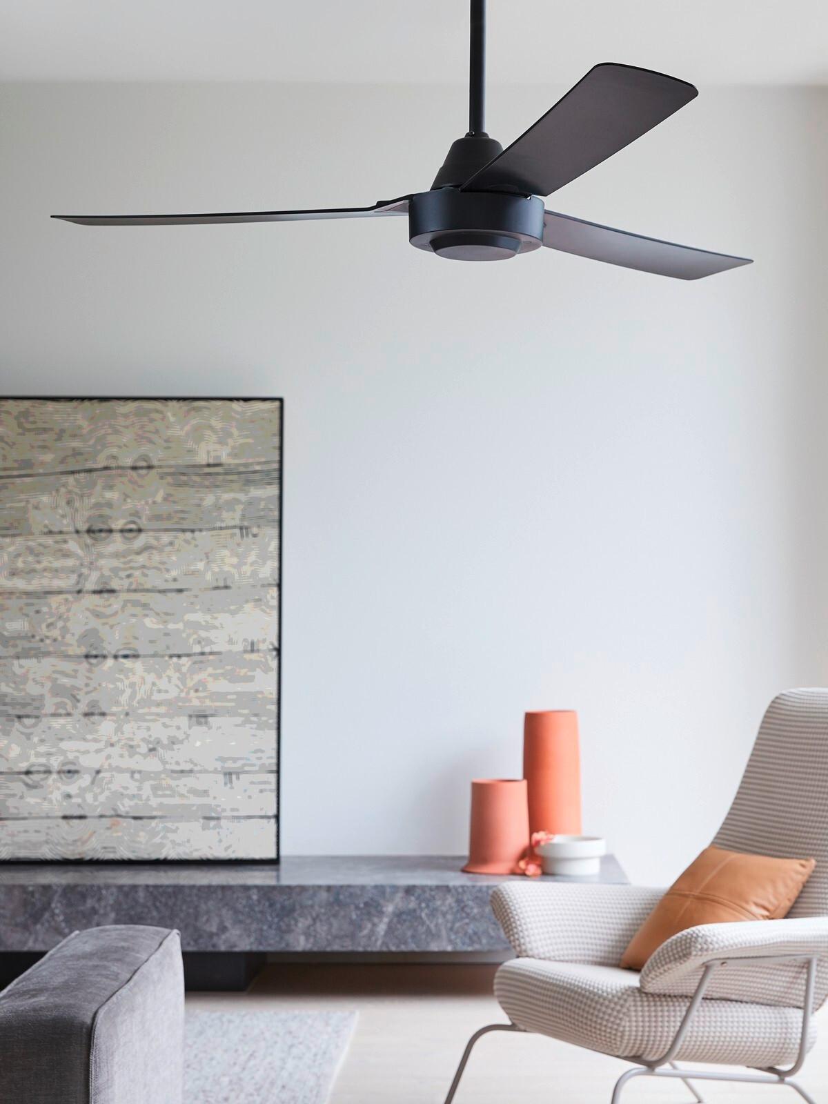 Deckenventilator Bayside Calypso Schwarz 3-Flügel - Schwarz, Design, Kunststoff (122/31cm) - P & B