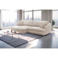 Ecksofa Lush Creme S: 161x284 cm - Creme/Schwarz, Design, Textil (161/284cm) - Livetastic