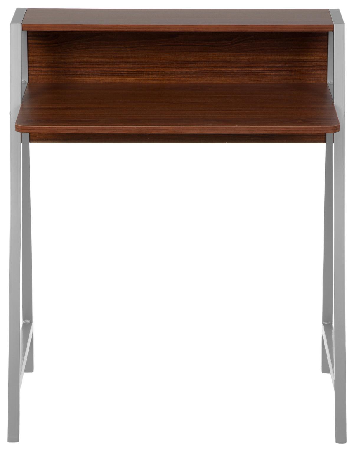 Schreibtisch Dumont Silberfarben/Wallnussfarben - Silberfarben/Walnussfarben, MODERN, Holzwerkstoff/Metall (78/89/51cm) - MID.YOU