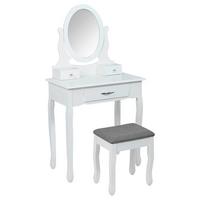 Schminktisch Meli - Weiß, MODERN, Glas/Holz (72/136/40cm)