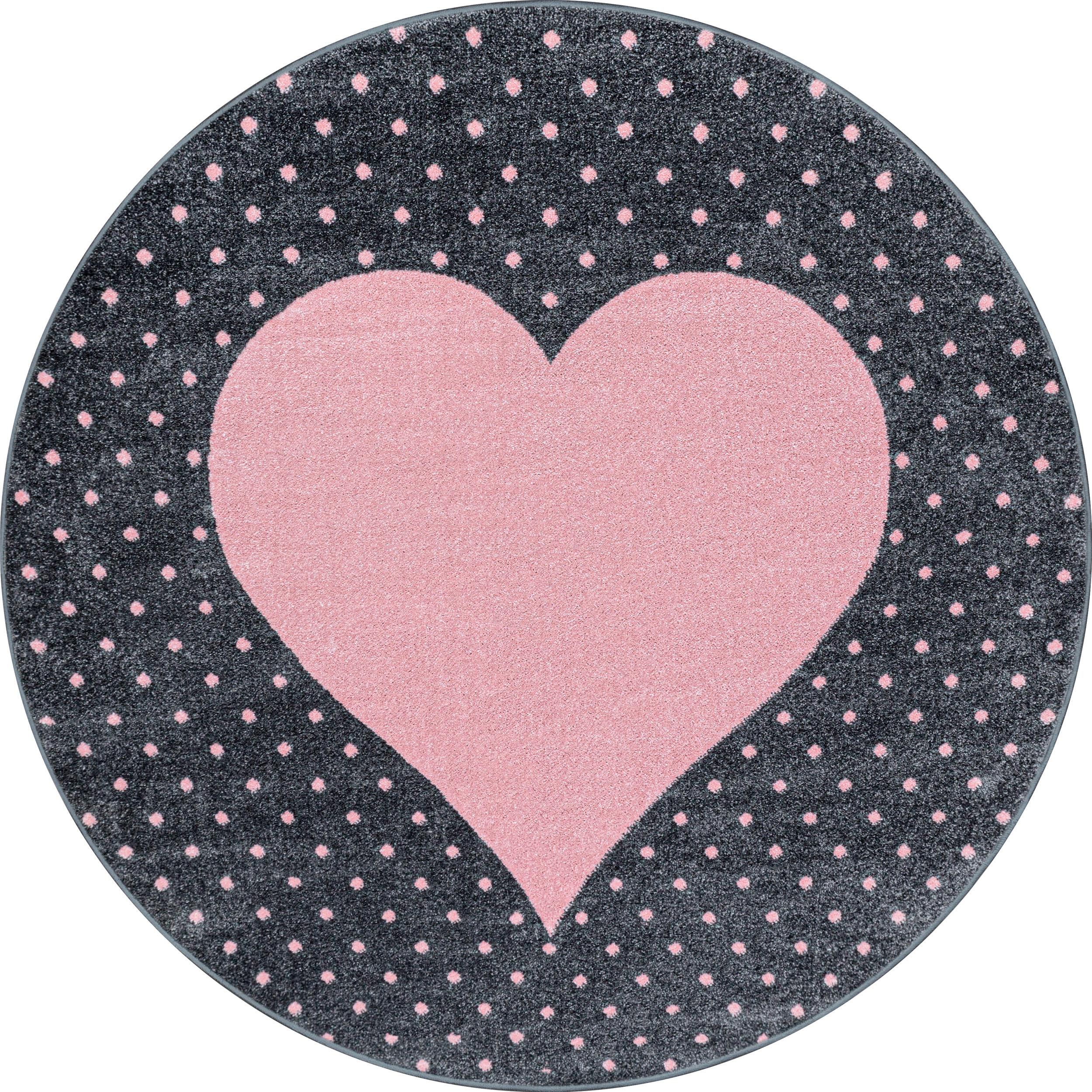 Dětský koberec SRDCE 160cm - pink, Trend, textil (160cm) - Ben'n'jen