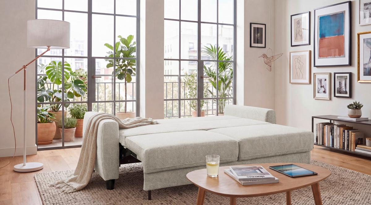 Schlafsofa Rio Perlmutt B: 192cm - Perlmutt/Schwarz, MODERN, Textil (192/83/99cm) - MID.YOU
