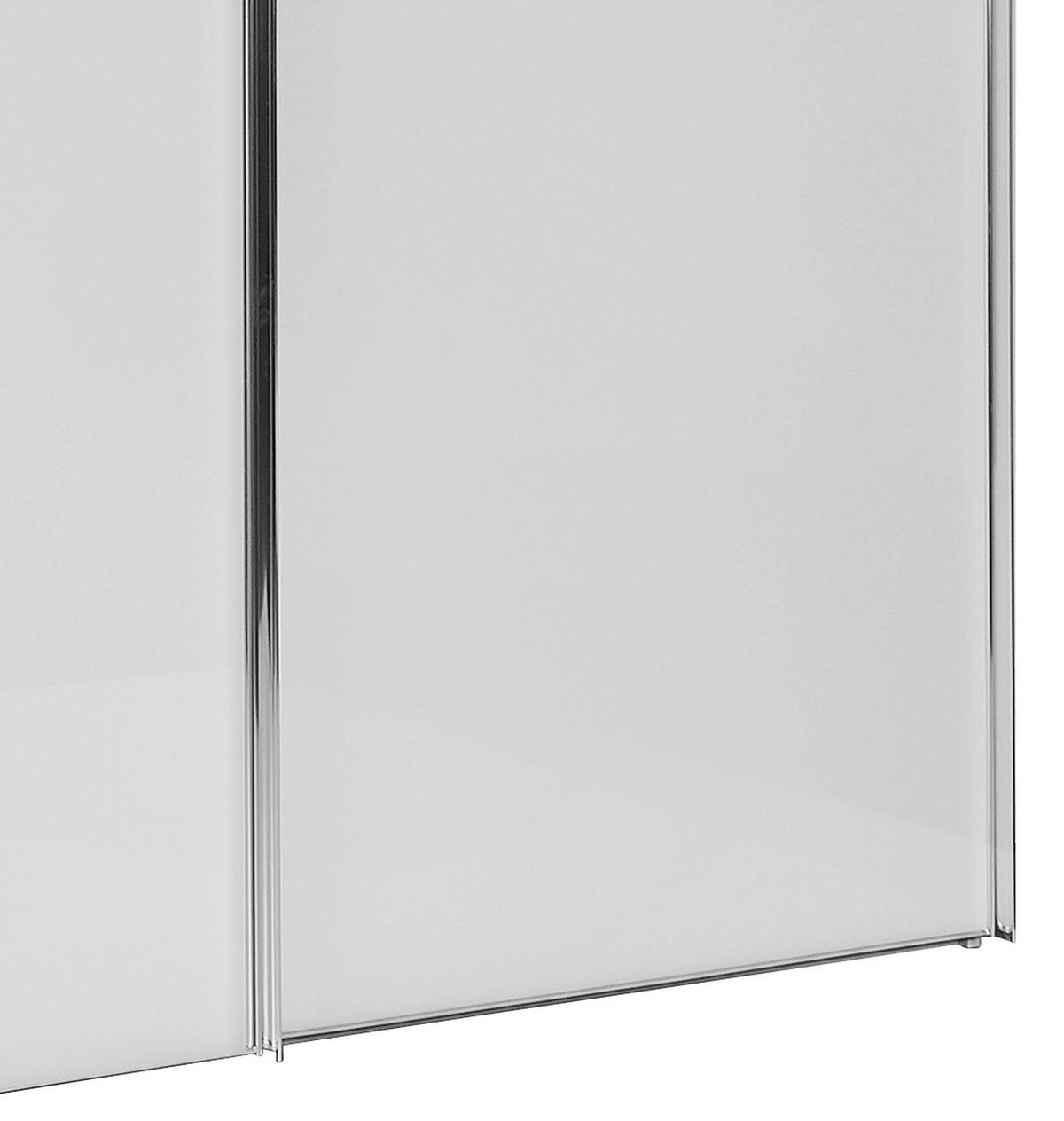 Schwebetürenschrank Glasfront 225 cm Sonate Rom, Weiß - Weiß, MODERN, Holz/Holzwerkstoff (225/240/68cm) - Luca Bessoni