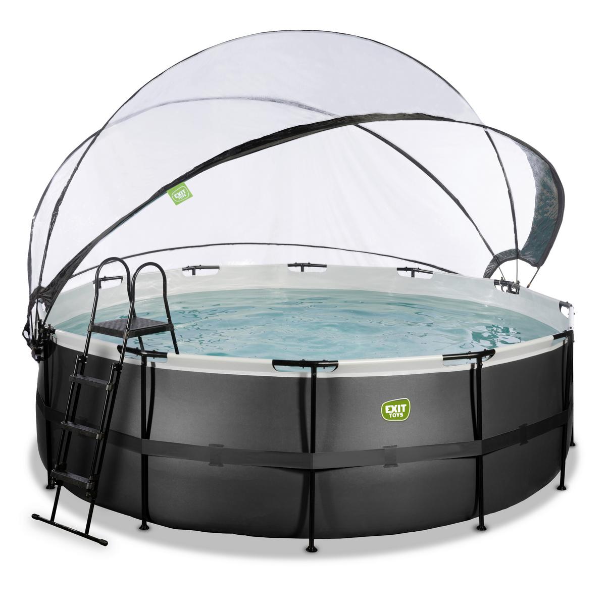 Pool-Set Schwarz, D/H: 427x122cm - Schwarz, KONVENTIONELL, Kunststoff (427/122cm) - EXIT Toys