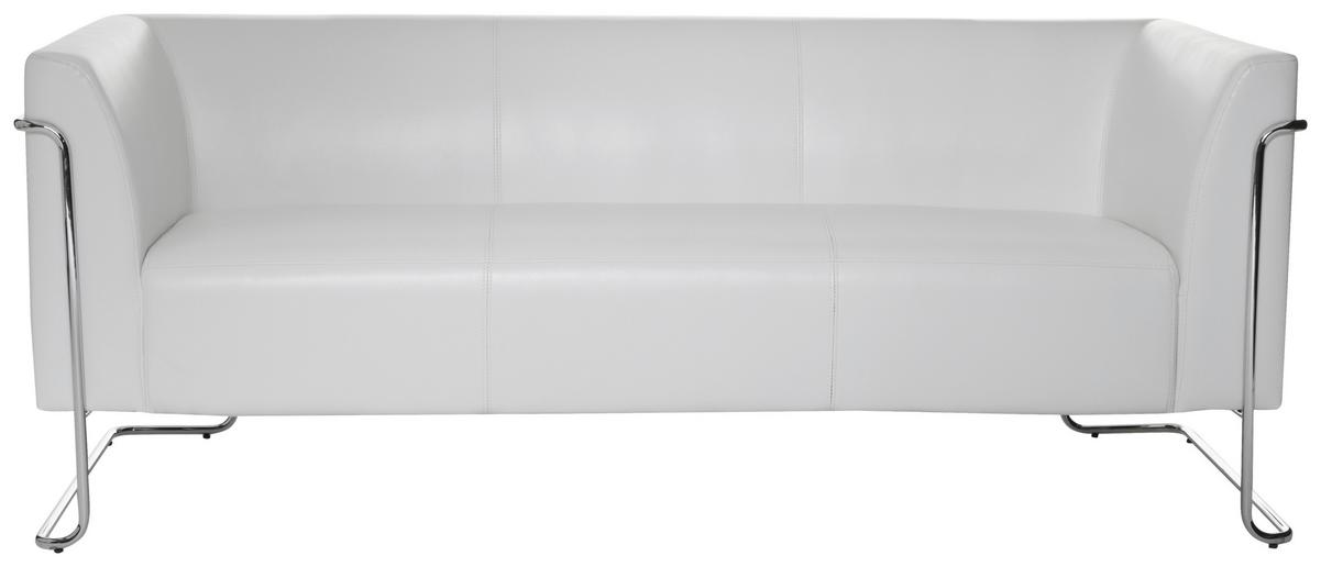 3-sitzer-sofa Curacao Weiß - Silberfarben/Weiß, MODERN, Textil (179/71/74cm) - MID.YOU