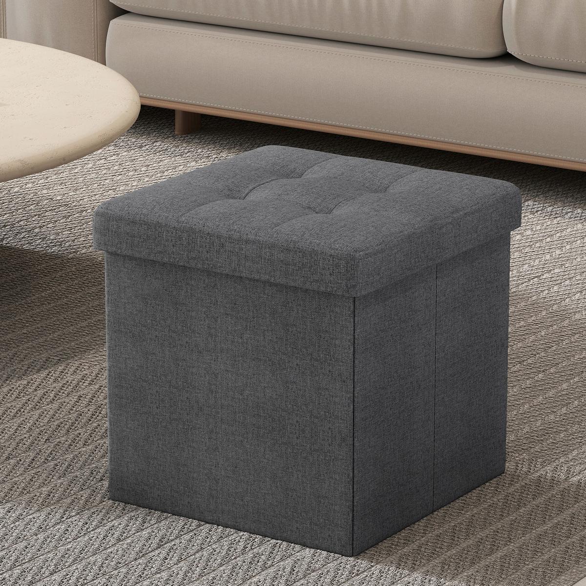 Sitzbox Grau B: 38 Cm - Grau, Basics, Holzwerkstoff/Textil (38/38/38cm)
