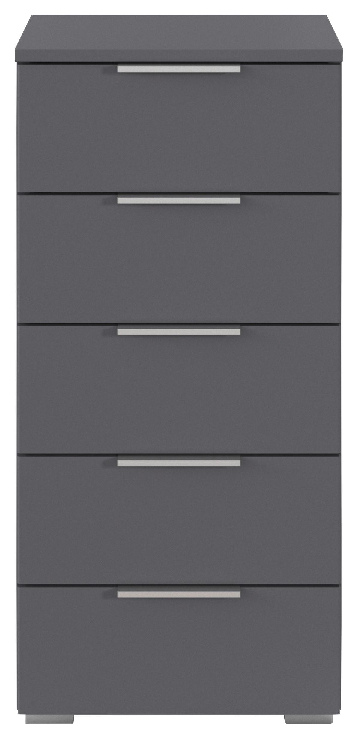 Nachtkästchen Mars 5l Grau B: 84 cm - Alufarben/Grau, Basics, Holzwerkstoff (40/84/40cm)