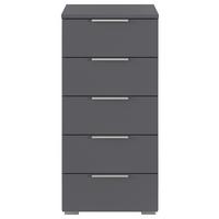 Nachtkästchen Mars 5l Grau B: 84 cm - Alufarben/Grau, Basics, Holzwerkstoff (40/84/40cm)