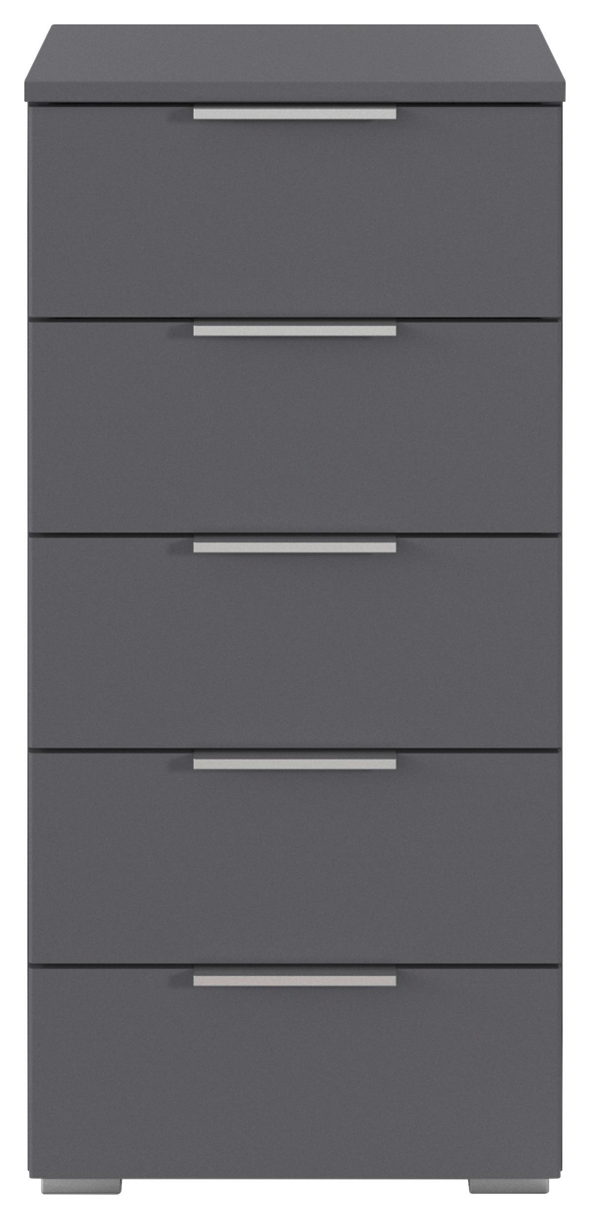 Nachtkästchen Mars 5l Grau B: 84 cm - Alufarben/Grau, Basics, Holzwerkstoff (40/84/40cm)