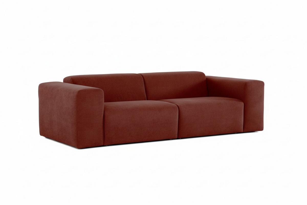3-sitzer-sofa Manne Rostfarben B: 266 Cm - Rostfarben/Schwarz, Design, Textil (266/76/116cm) - MID.YOU