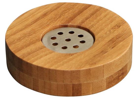 Seifenschale Rainbow - Edelstahlfarben/Braun, KONVENTIONELL, Holz/Metall (11/2,8/11cm) - Homezone Seifenschale Rainbow - Edelstahlfarben/Braun, KONVENTIONELL, Holz/Metall (11/2,8/11cm) - Homezone