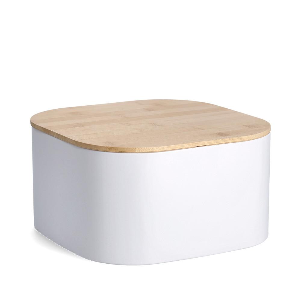 Brotkasten Weiß B: 27 Cm - Weiß, Basics, Holz/Metall (27/27/15cm) - Zeller Present