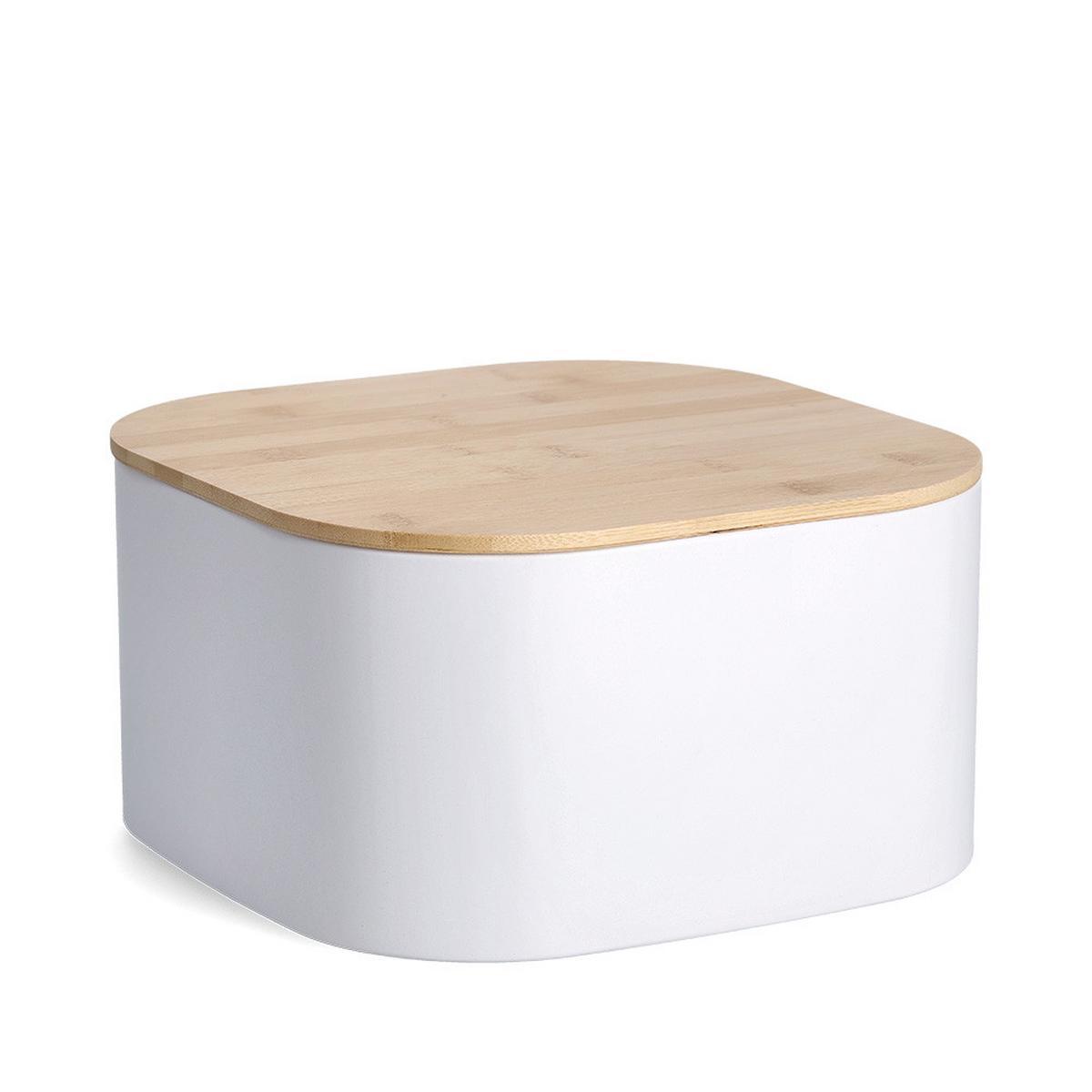 Brotkasten Weiß B: 27 cm - Weiß, Basics, Holz/Metall (27/27/15cm) - Zeller Present