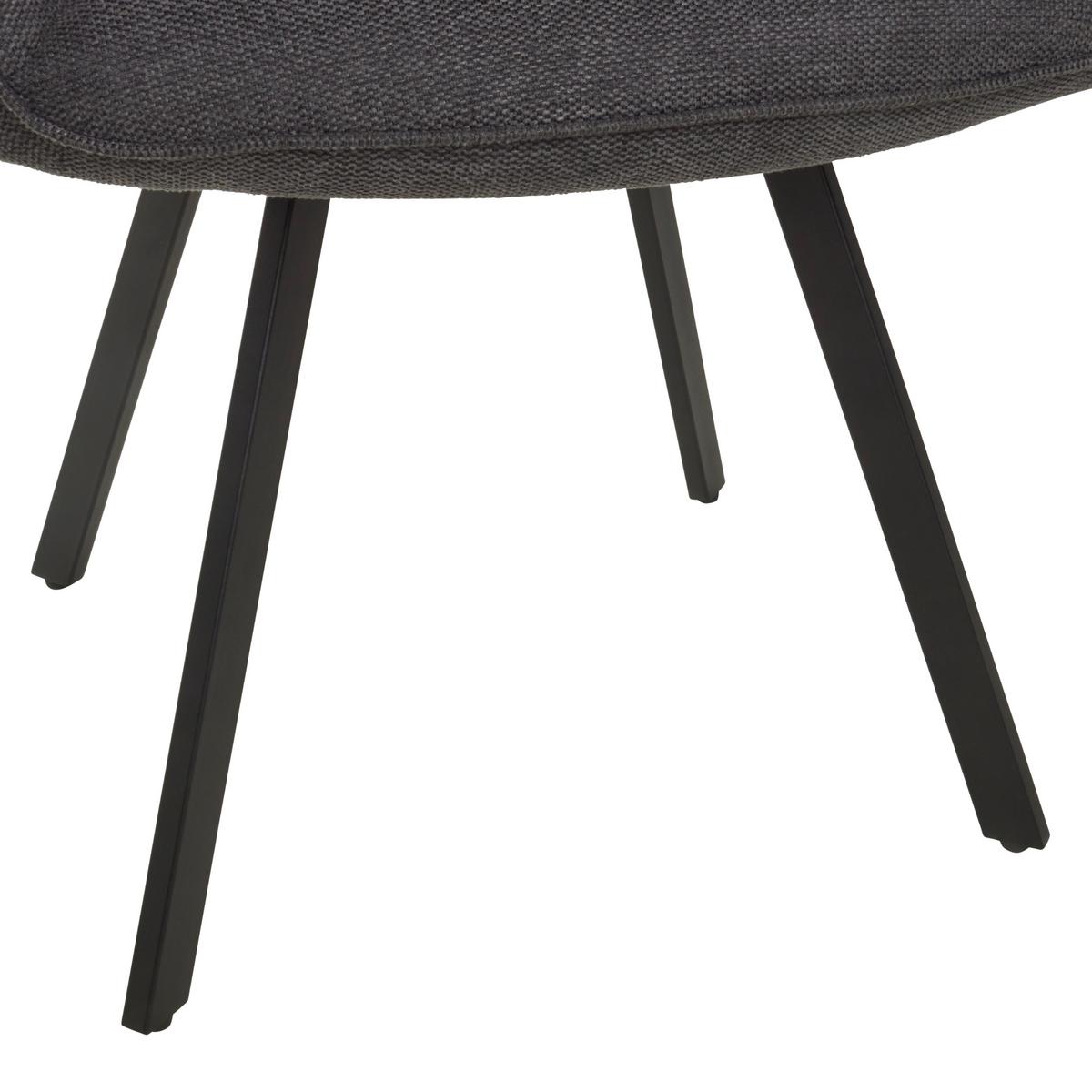 Armlehnstuhl Dalia Grau/Schwarz Gepolstert - Schwarz/Grau, LIFESTYLE, Textil/Metall (59/88/6.5cm) - MID.YOU