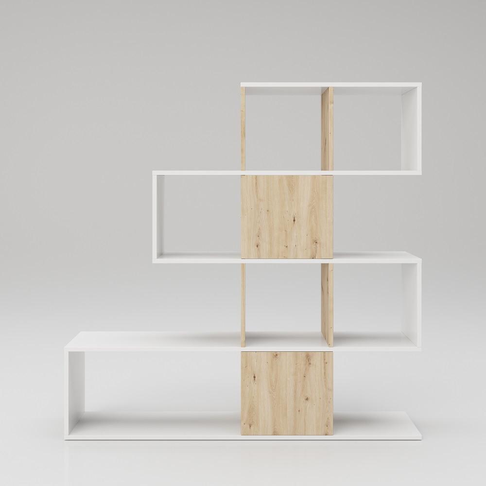 Raumteiler Staccato - Eiche Artisan/Weiß, MODERN, Holzwerkstoff (132/132/31cm) - MID.YOU