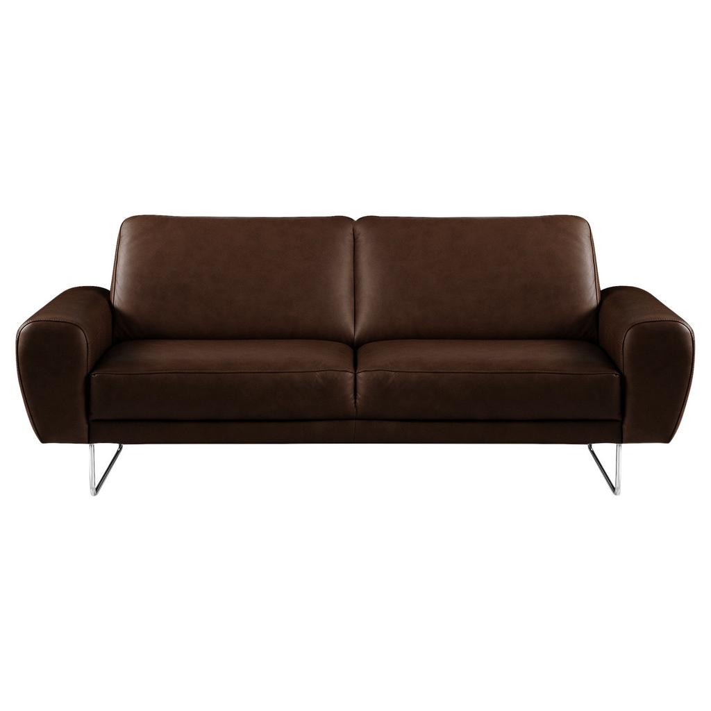 2-Sitzer-Sofa Spring Dunkelbraun Chrom B: 177 cm