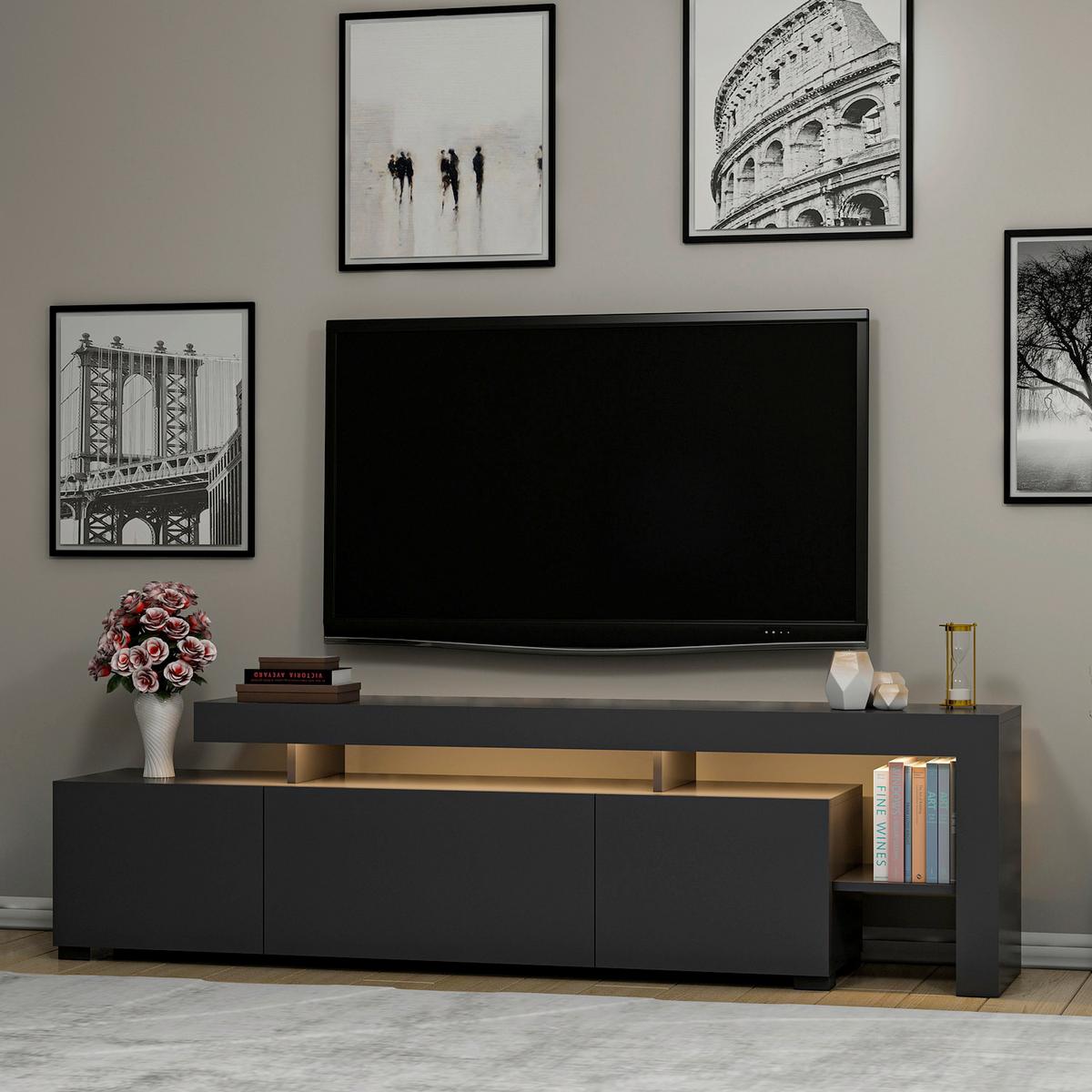 TV-ELEMENT Anthrazit B: 192cm - Anthrazit, MODERN, Holzwerkstoff (192/53/37cm)
