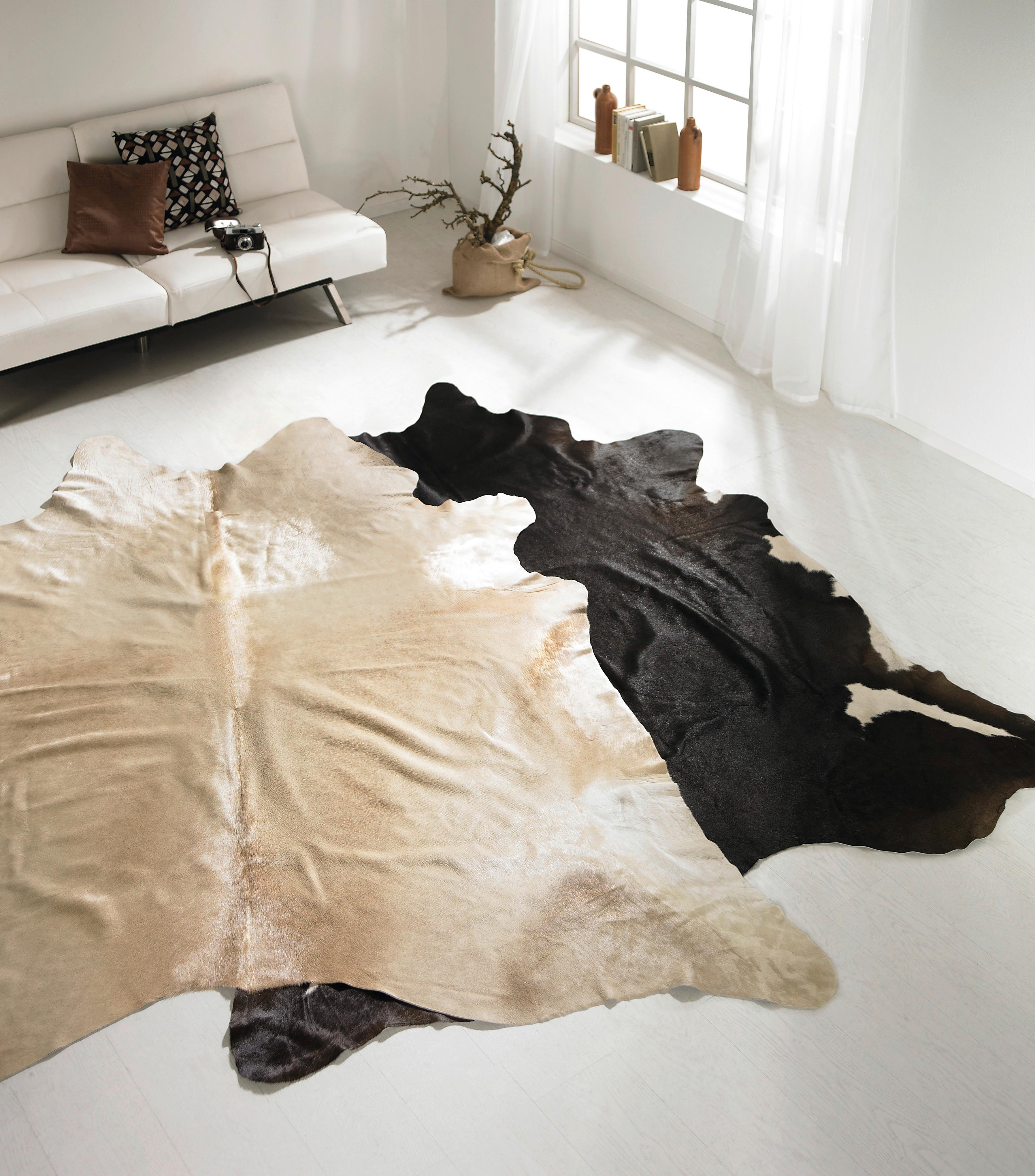 Hovězí Kůže Heino, 200/300cm - černá/hnědá, kožešina (200/300cm) - Modern Living