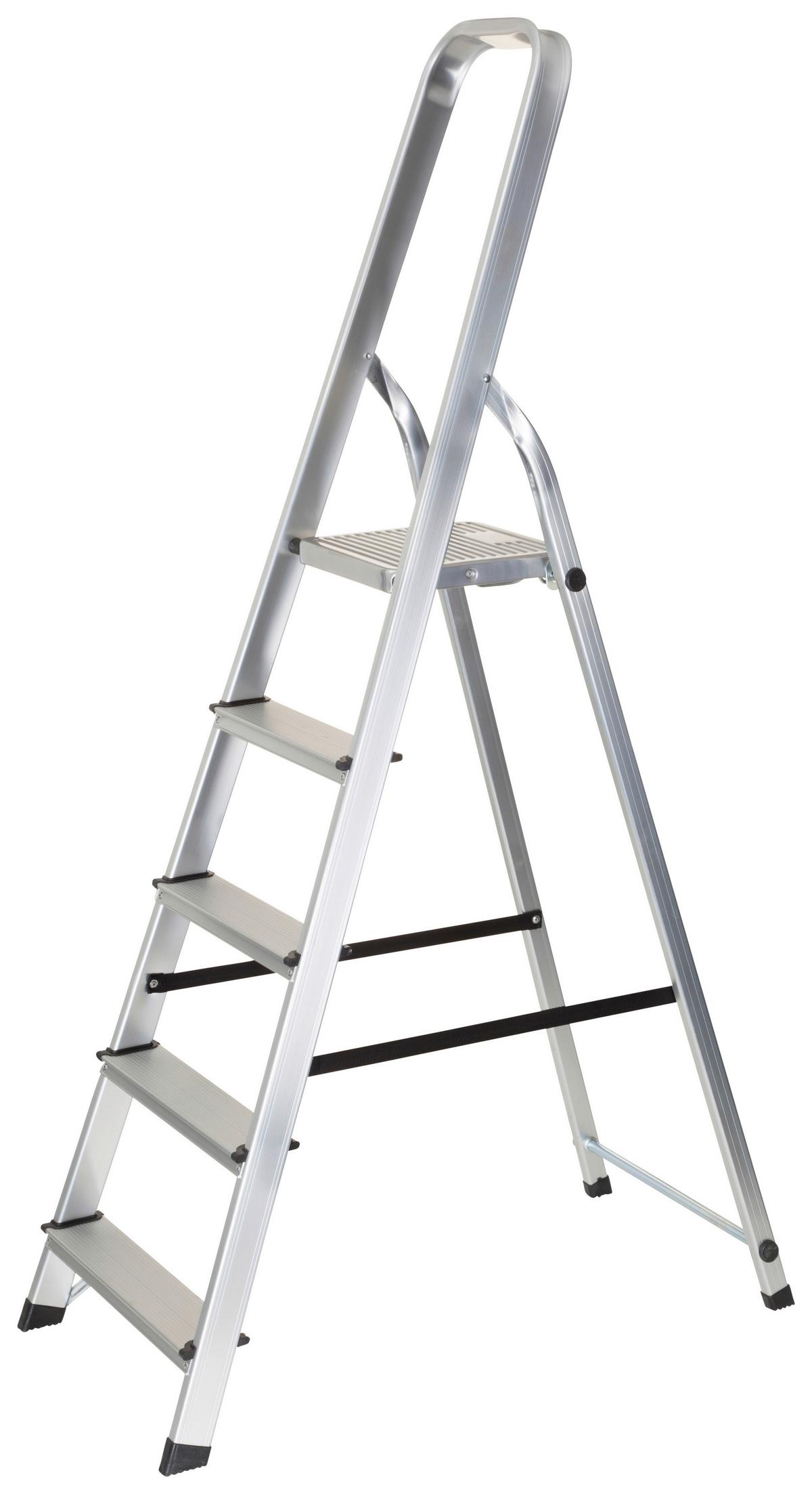Klapptrittleiter Solid IIi - Alufarben, Basics, Metall (44/170/12cm) - MID.YOU
