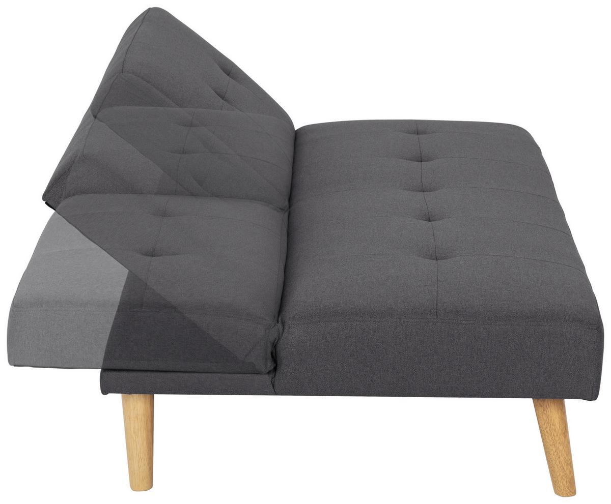 Schlafsofa Dunkelgrau Volos 178x88 cm - Dunkelgrau/Naturfarben, Basics, Textil (178/76/88cm) - MID.YOU