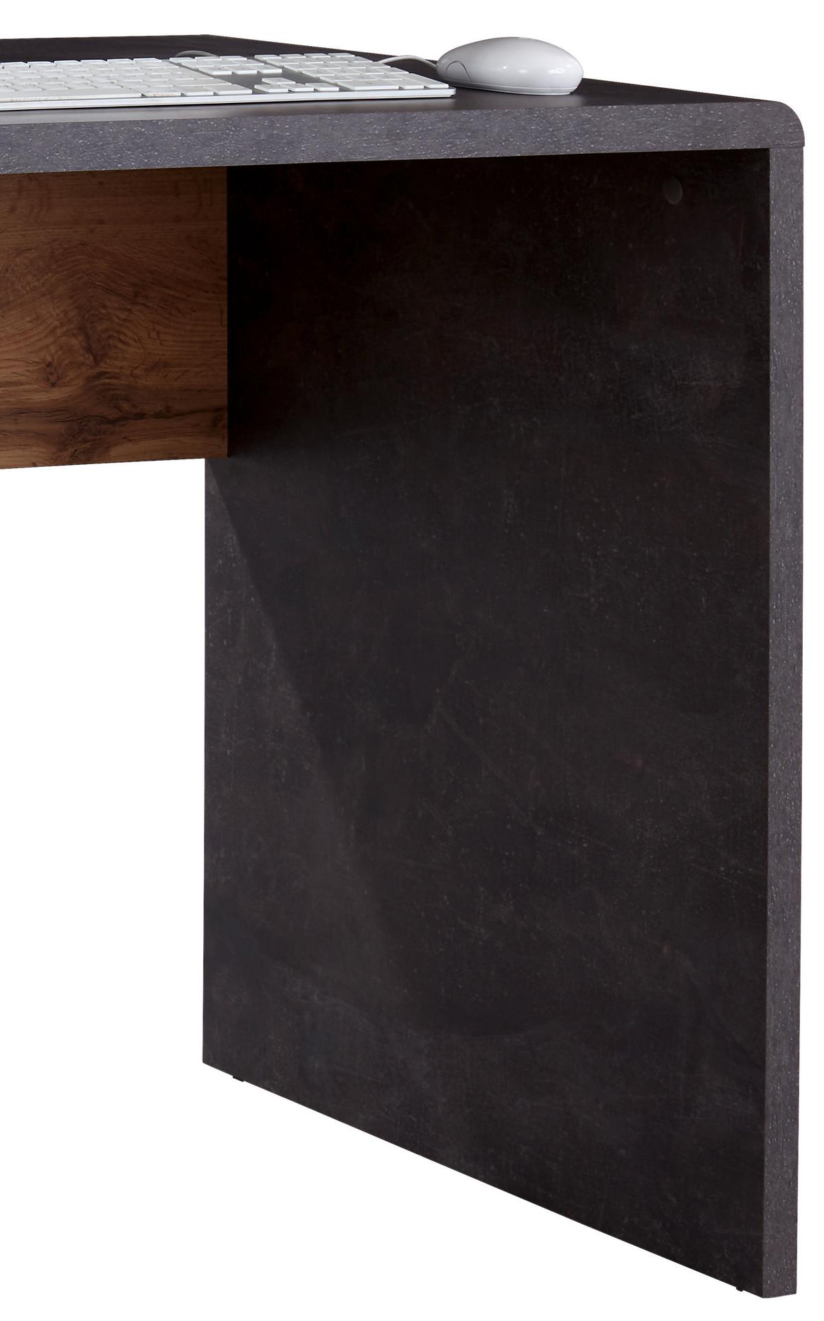 Íróasztal Fontana - tölgyfa színű/sötétszürke, Modern, faalapú anyag (120/75,5/60cm)