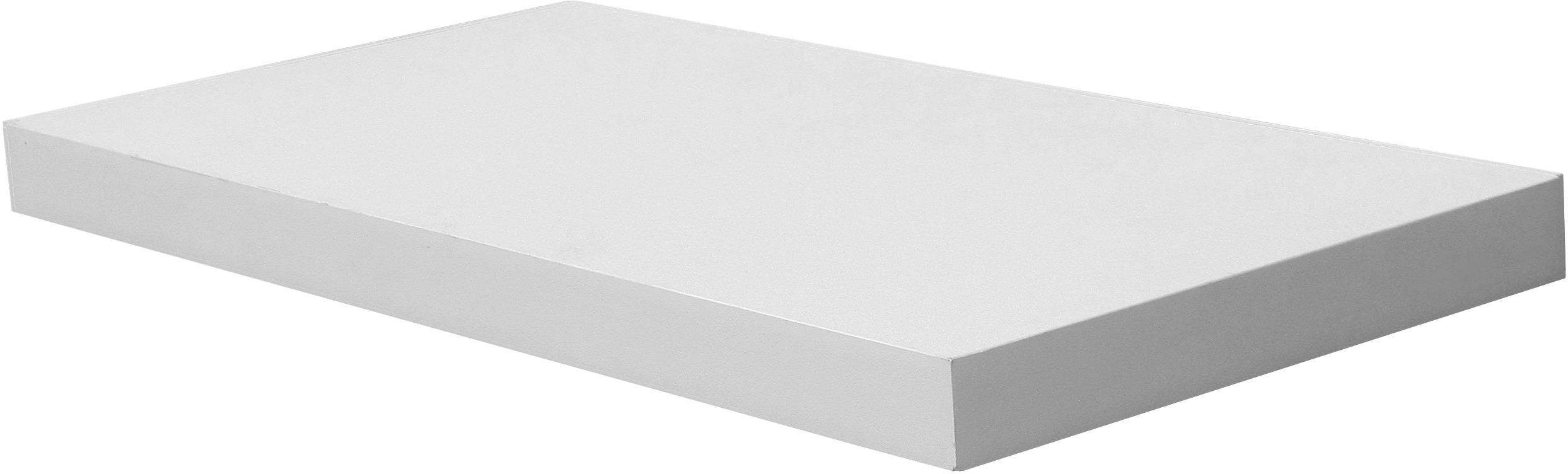 Nástěnná Police Simple 80 - bílá, Moderní, kompozitní dřevo (80/3,8/23,5cm)