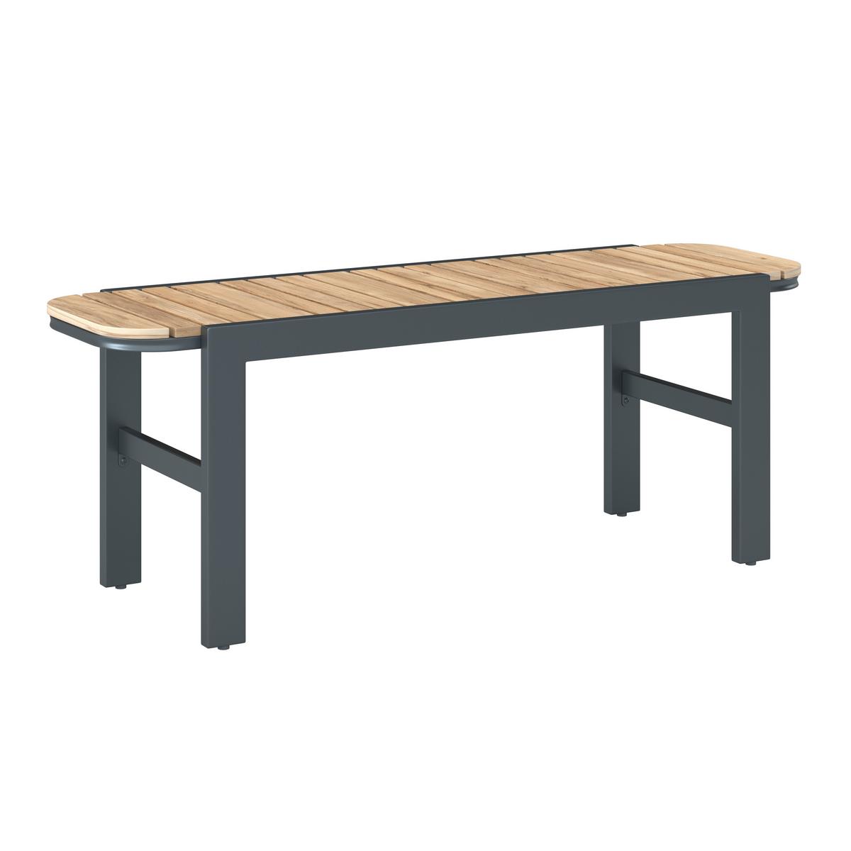 ZÁHRADNÁ LAVICA MARLO - farba akácie, Modern, kov/drevo (126/47/40cm) - Bessagi Garden
