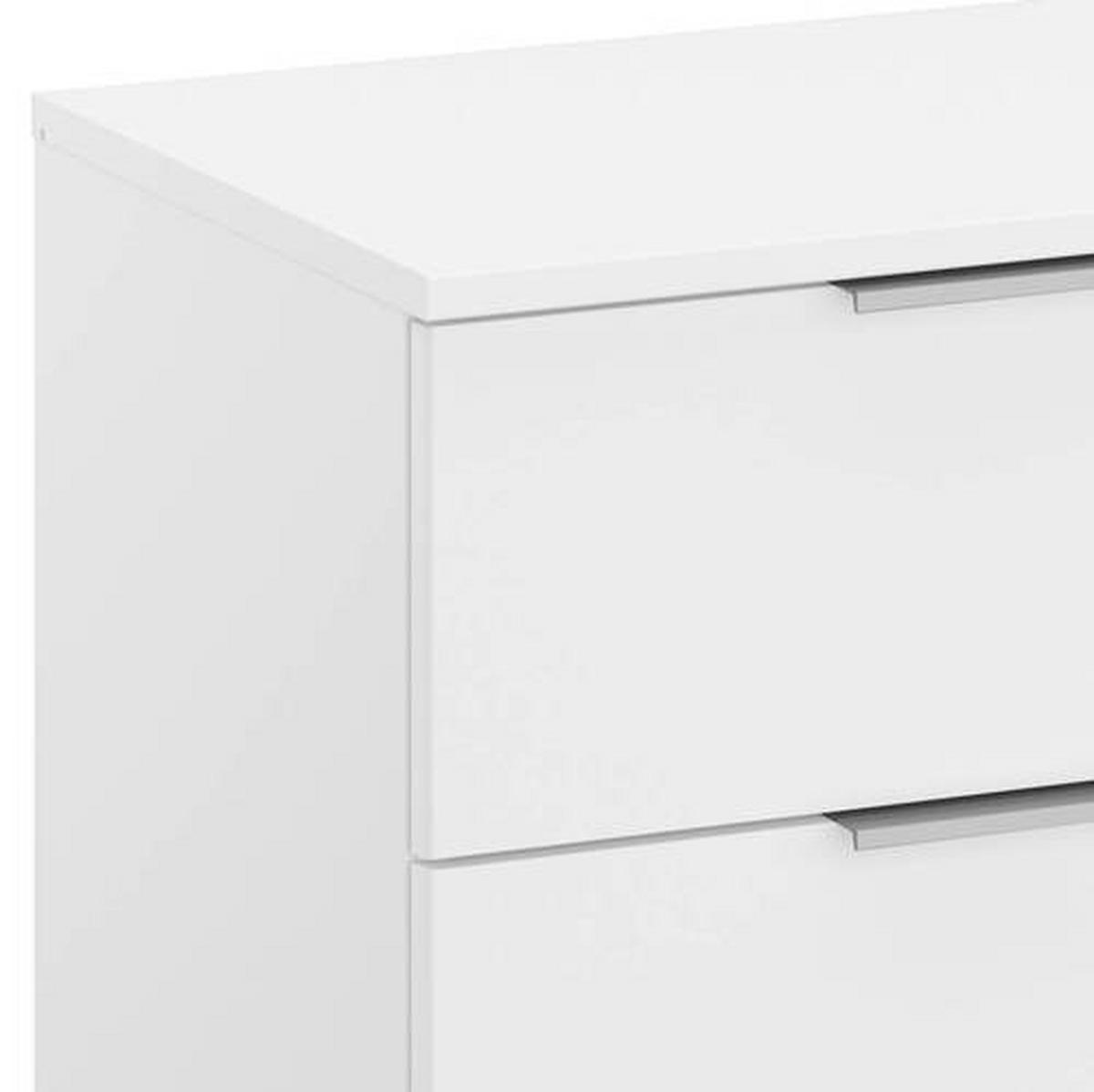 Nachtkästchen Weiß H: 43 Cm Alabama - Alufarben/Weiß, MODERN, Holzwerkstoff (47/43/42cm) - Rauch Möbel