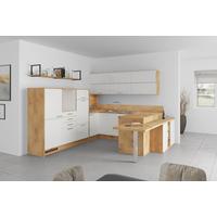 U-küche Ip4050 Weiß/ Eiche 298x294x255 Cm Ohne Geräte - MODERN, Holzwerkstoff (298/294/255cm)