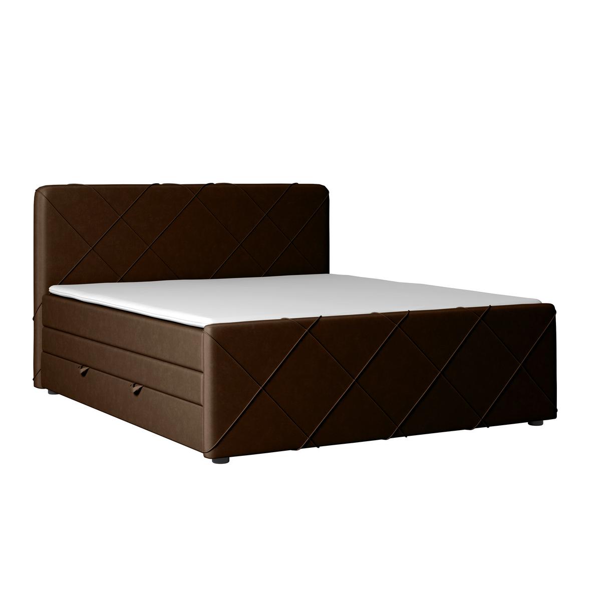 Boxspringbett mit Bettkasten Cordoba 180x200 cm Braun - Schwarz/Braun, MODERN, Holz/Textil (180/200cm) - MID.YOU
