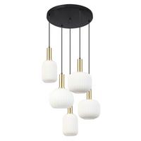 Hängeleuchte Scher - Goldfarben/Schwarz, MODERN, Glas/Metall (54/57,5/150cm)
