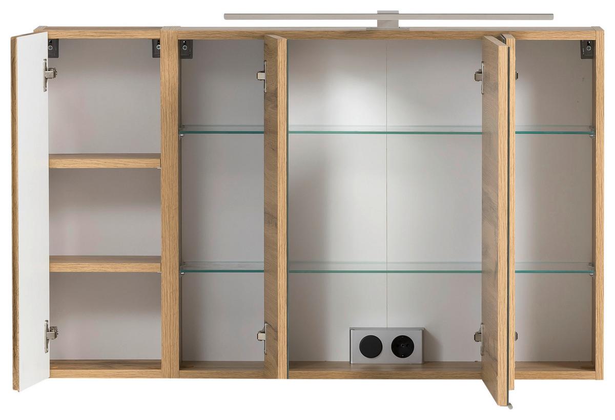 Spiegelschrank Varese B: 105cm Wotaneiche Dekor - MODERN, Glas/Holzwerkstoff (105/64/20cm) - Held