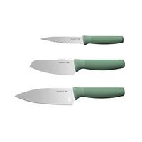 Messerset 3-Teilig Grün - Grün, Basics, Metall (32/16.8/2.3cm)